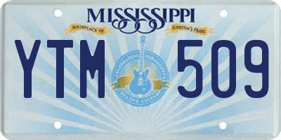 MS license plate YTM509