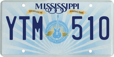 MS license plate YTM510