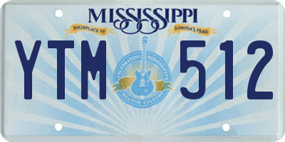MS license plate YTM512