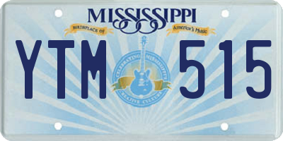 MS license plate YTM515