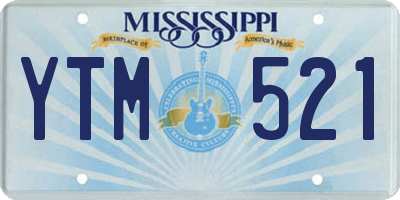 MS license plate YTM521
