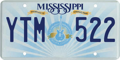 MS license plate YTM522