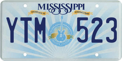 MS license plate YTM523