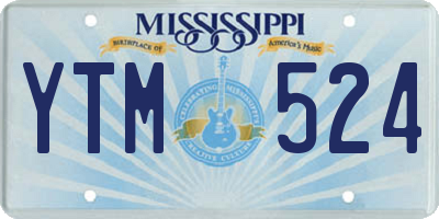 MS license plate YTM524