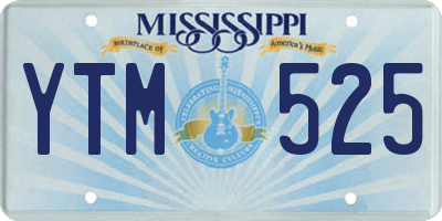 MS license plate YTM525