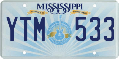 MS license plate YTM533