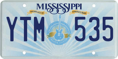 MS license plate YTM535