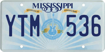 MS license plate YTM536