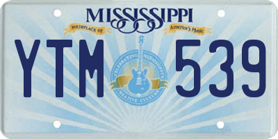 MS license plate YTM539
