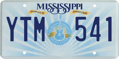 MS license plate YTM541