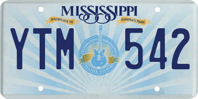 MS license plate YTM542