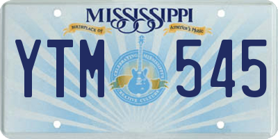 MS license plate YTM545