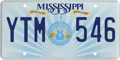 MS license plate YTM546
