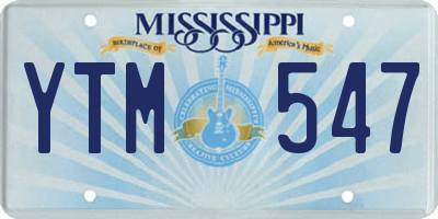 MS license plate YTM547
