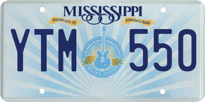 MS license plate YTM550