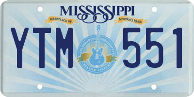 MS license plate YTM551