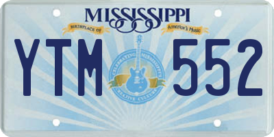 MS license plate YTM552