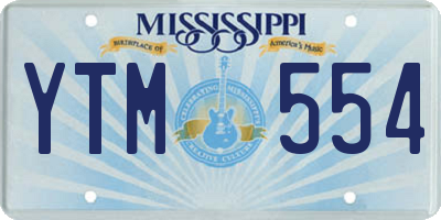 MS license plate YTM554