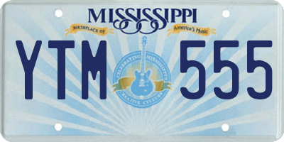 MS license plate YTM555