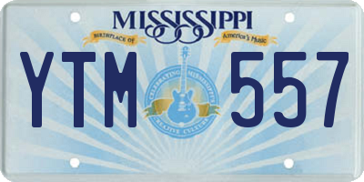 MS license plate YTM557
