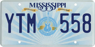MS license plate YTM558
