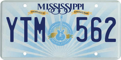 MS license plate YTM562