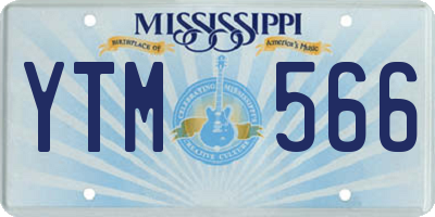 MS license plate YTM566