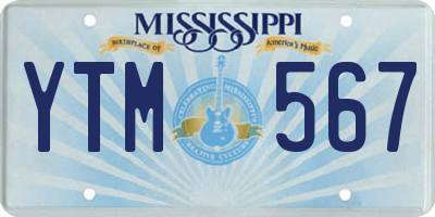 MS license plate YTM567