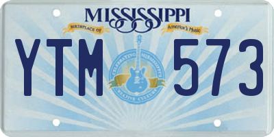 MS license plate YTM573