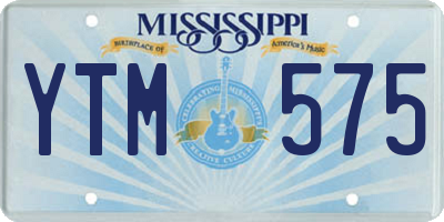 MS license plate YTM575