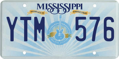 MS license plate YTM576