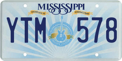 MS license plate YTM578