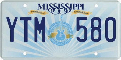 MS license plate YTM580