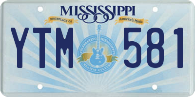 MS license plate YTM581