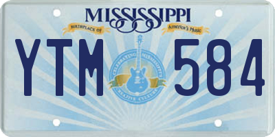 MS license plate YTM584
