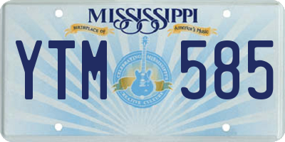 MS license plate YTM585