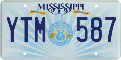 MS license plate YTM587
