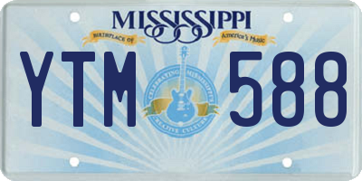 MS license plate YTM588