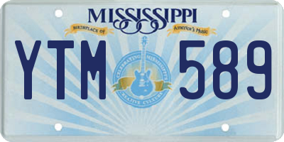 MS license plate YTM589