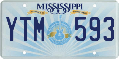 MS license plate YTM593