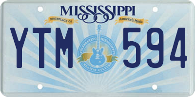 MS license plate YTM594