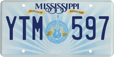 MS license plate YTM597