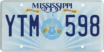 MS license plate YTM598