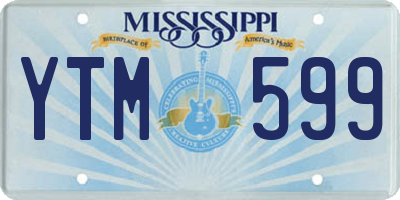 MS license plate YTM599