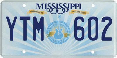 MS license plate YTM602