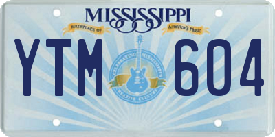 MS license plate YTM604