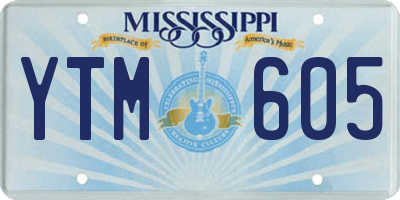 MS license plate YTM605