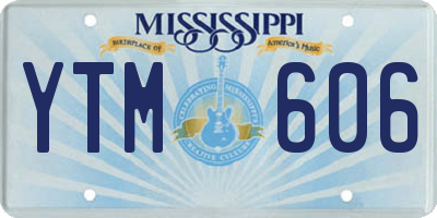 MS license plate YTM606