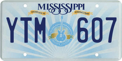 MS license plate YTM607