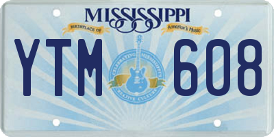 MS license plate YTM608